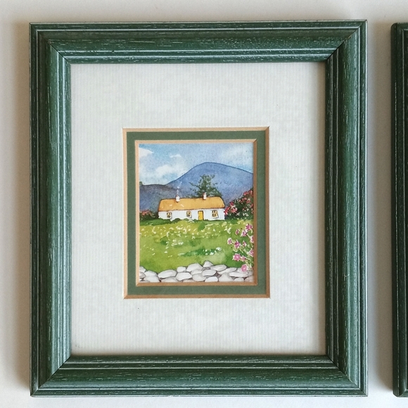 Signed Mini Ireland Painting in Frames with Dimensional Matting Set of 2 - Picture 4 of 16